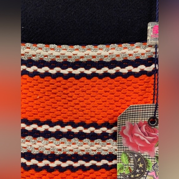 VILAGALLO Mini Skirt Navy, Red And Silver Size 42 US 10, Nwt - Picture 5 of 13